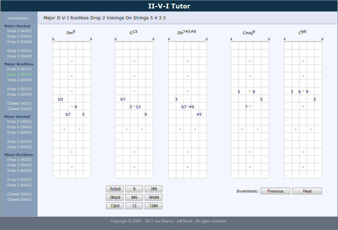 Rootless Major ii-V-I Tutor